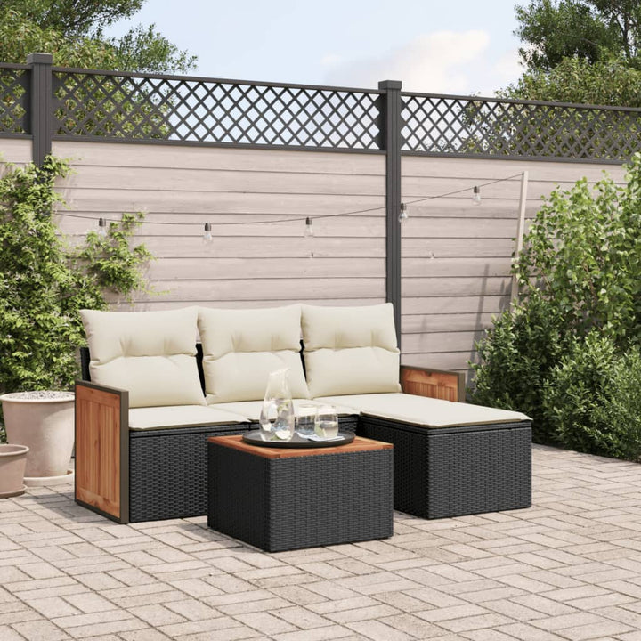 Set Mobilier De Grădină Cu Perne, 5 Piese, , Poliratan