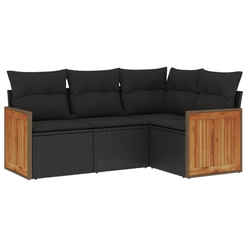 Set Mobilier De Grădină Cu Perne, 4 Piese, , Poliratan