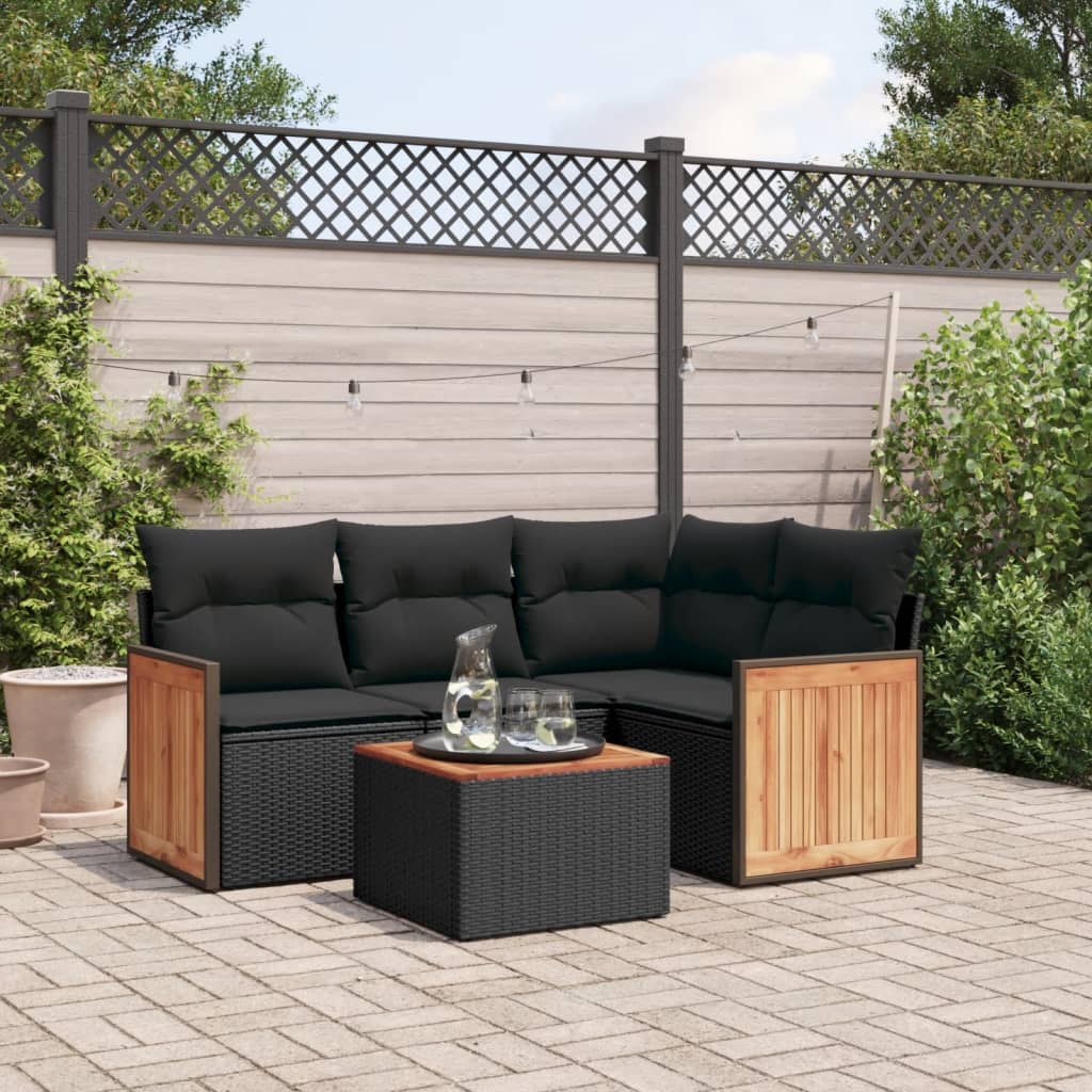 Set Mobilier De Grădină Cu Perne, 4 Piese, , Poliratan