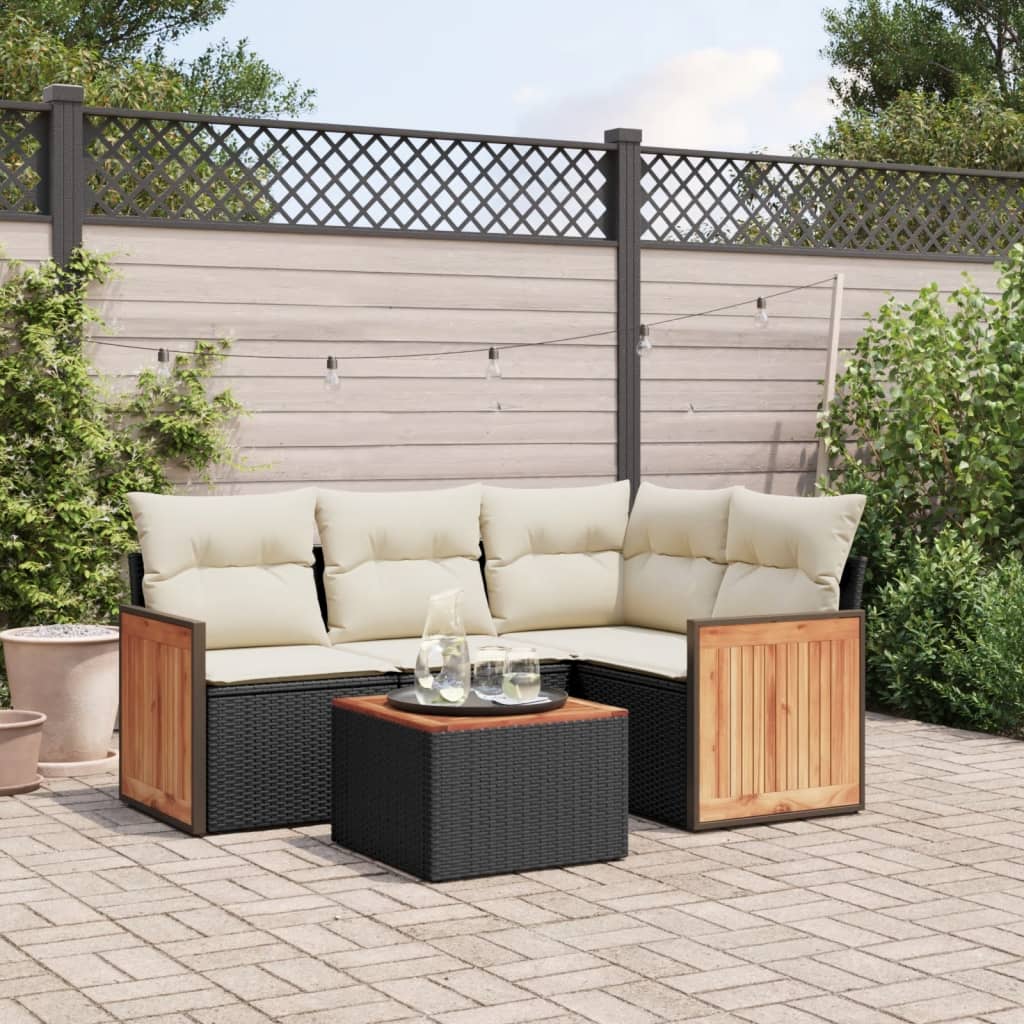 Set Mobilier De Grădină Cu Perne, 4 Piese, , Poliratan