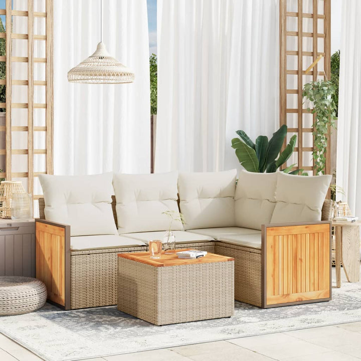 Set Mobilier De Grădină Cu Perne, 4 Piese, , Poliratan