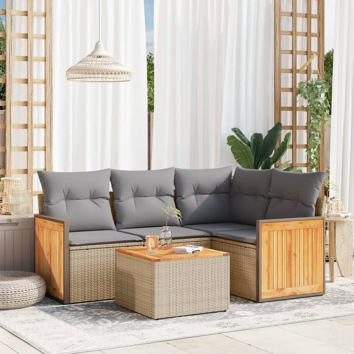 Set Mobilier De Grădină Cu Perne, 4 Piese, , Poliratan