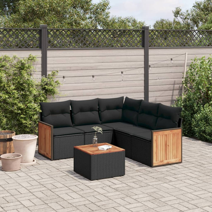 Set Mobilier De Grădină Cu Perne, 5 Piese, Negru, Poliratan