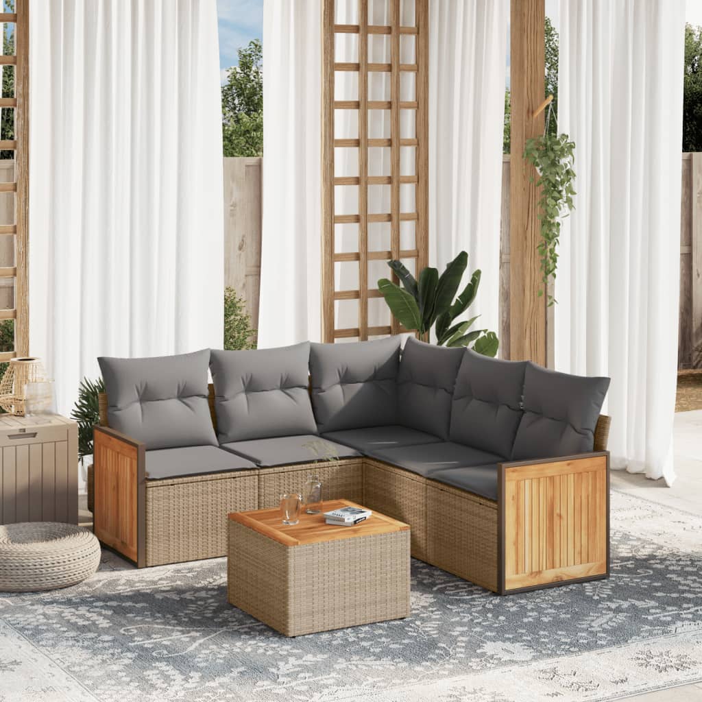 Set Mobilier De Grădină Cu Perne, 5 Piese, Negru, Poliratan