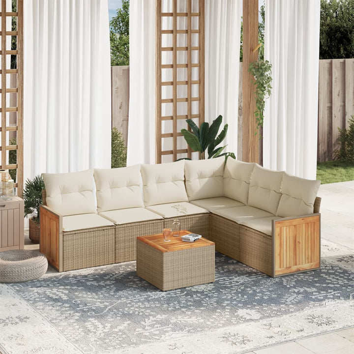 Set Mobilier De Grădină Cu Perne, 6 Piese, Negru, Poliratan