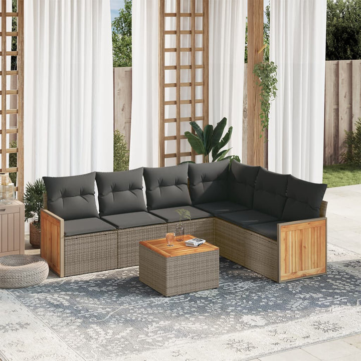 Set Mobilier De Grădină Cu Perne, 6 Piese, Negru, Poliratan