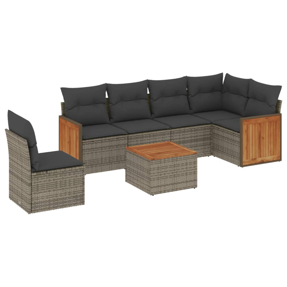 Set Canapele De Grădină, 7 Piese, Cu Perne, , Poliratan