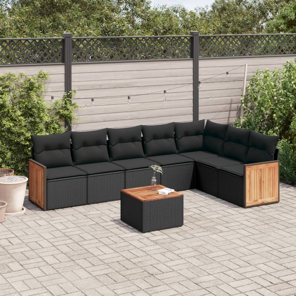 Set Canapele De Grădină, 7 Piese, Cu Perne, Bej, Poliratan
