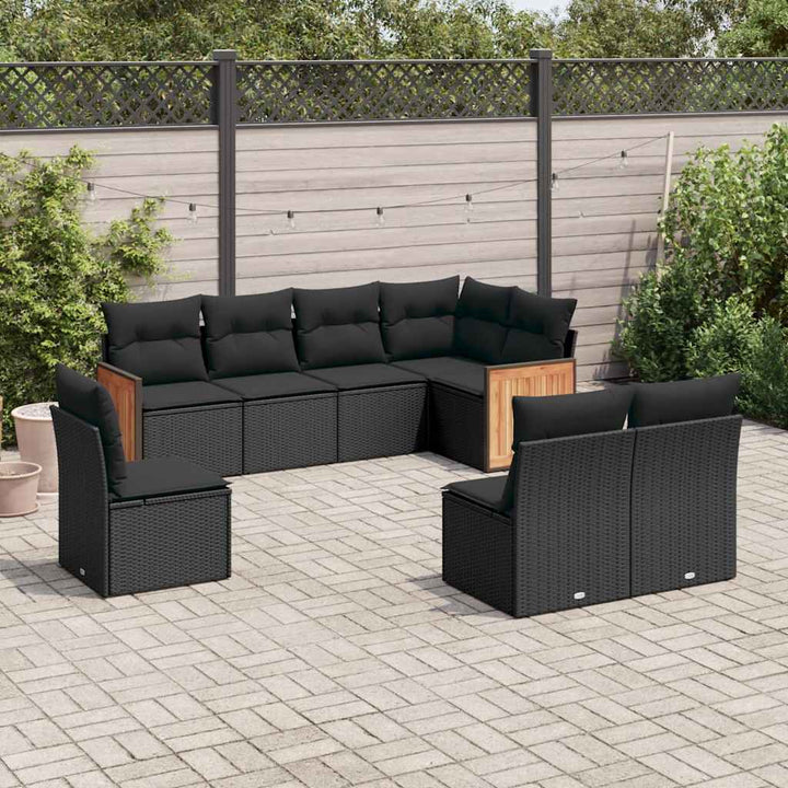Set Canapele De Grădină, 8 Piese, Cu Perne, Bej, Poliratan