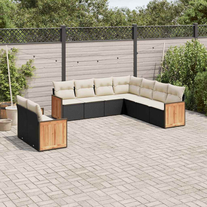Set Mobilier De Grădină Cu Perne, 10 Piese, , Poliratan