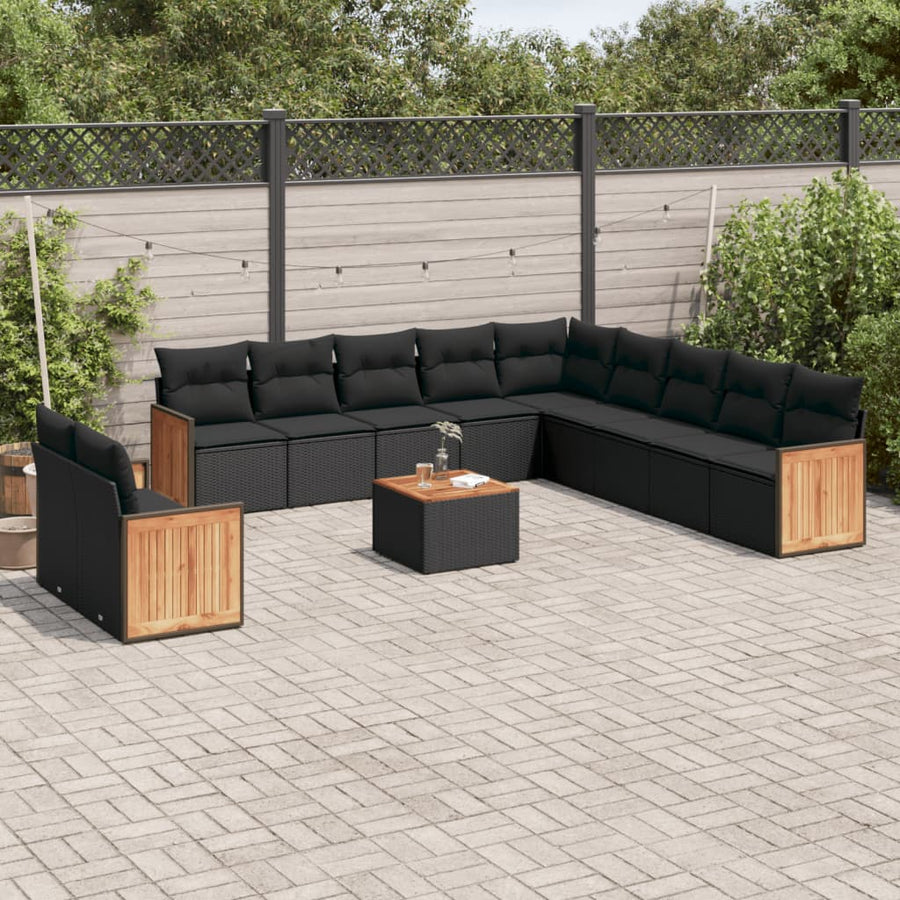 Set Canapele De Grădină, 12 Piese, Cu Perne, , Poliratan