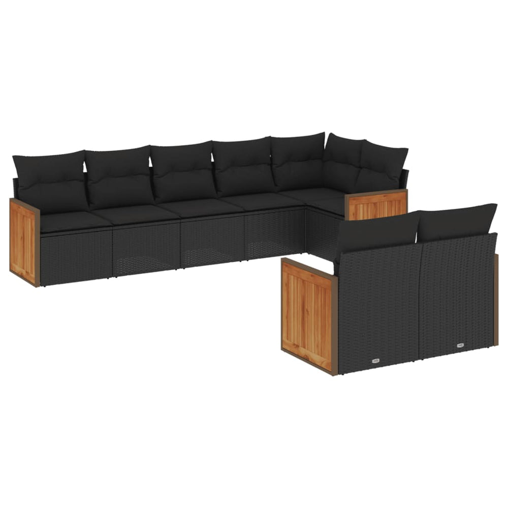 Set Mobilier De Grădină Cu Perne, 8 Piese, , Poliratan