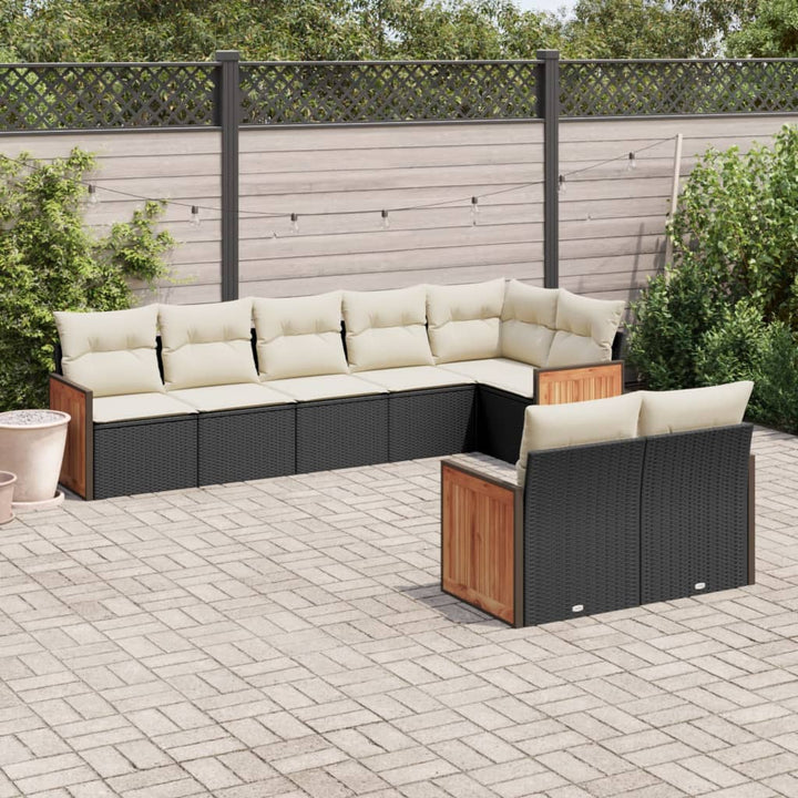 Set Mobilier De Grădină Cu Perne, 8 Piese, , Poliratan