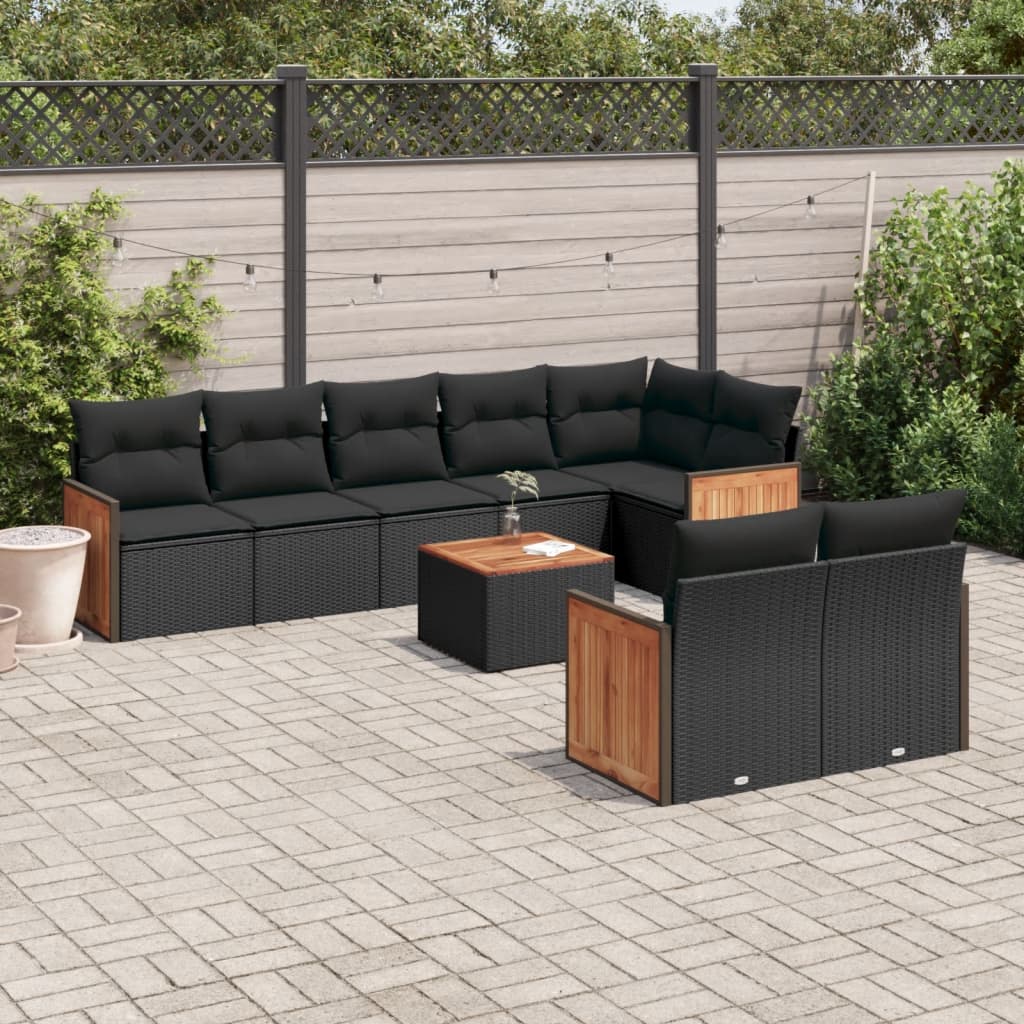 Set Mobilier De Grădină Cu Perne, 8 Piese, , Poliratan