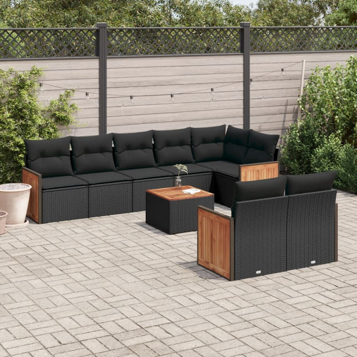 Set Mobilier De Grădină Cu Perne, 8 Piese, , Poliratan