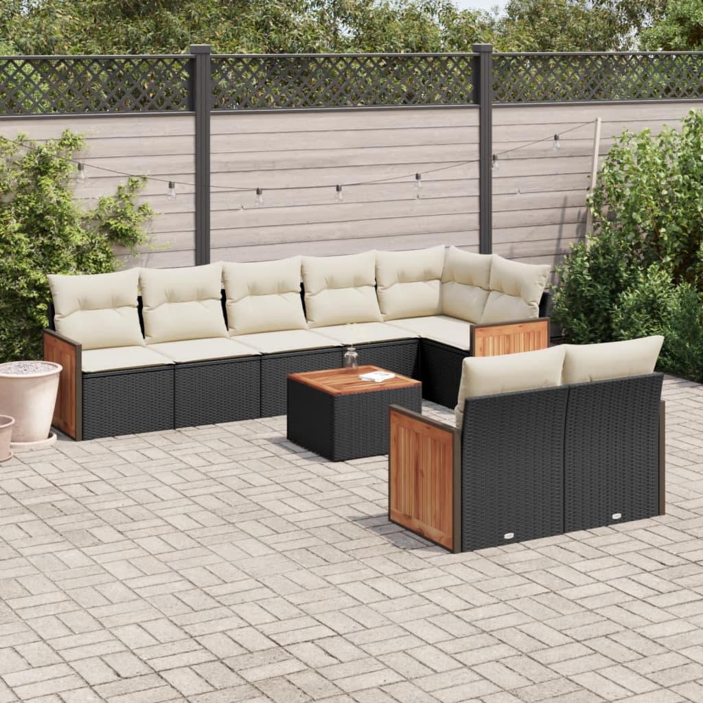 Set Mobilier De Grădină Cu Perne, 8 Piese, , Poliratan