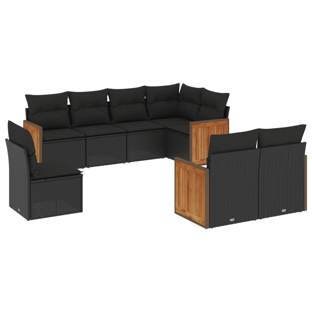 Set Mobilier De Grădină Cu Perne, 8 Piese, , Poliratan