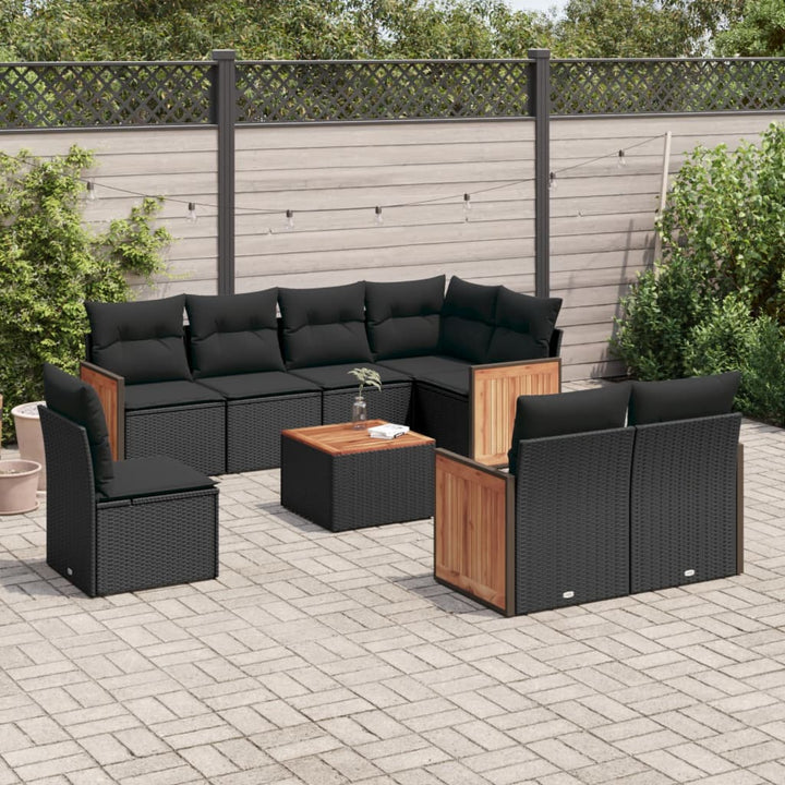 Set Mobilier De Grădină Cu Perne, 8 Piese, , Poliratan