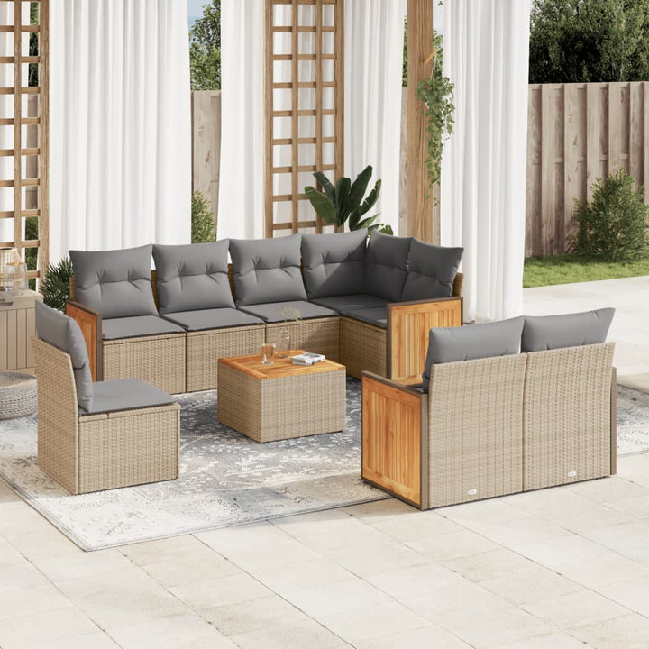 Set Mobilier De Grădină Cu Perne, 8 Piese, , Poliratan
