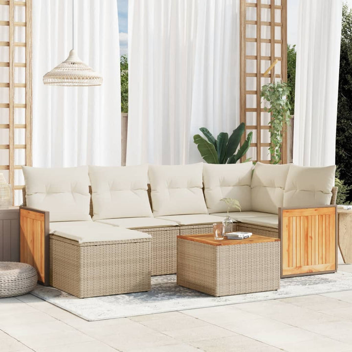 Set Mobilier De Grădină Cu Perne, 6 Piese, Negru, Poliratan
