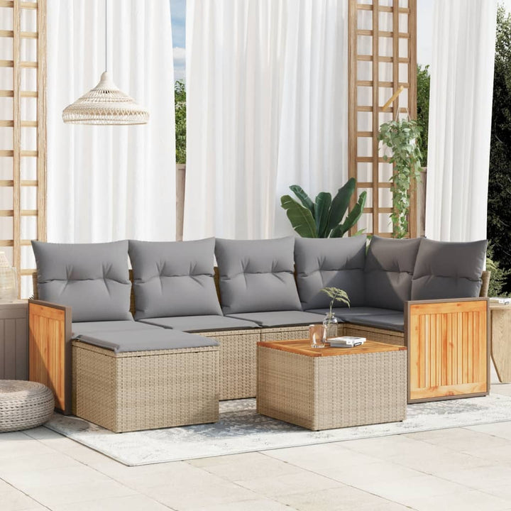Set Mobilier De Grădină Cu Perne, 6 Piese, Negru, Poliratan