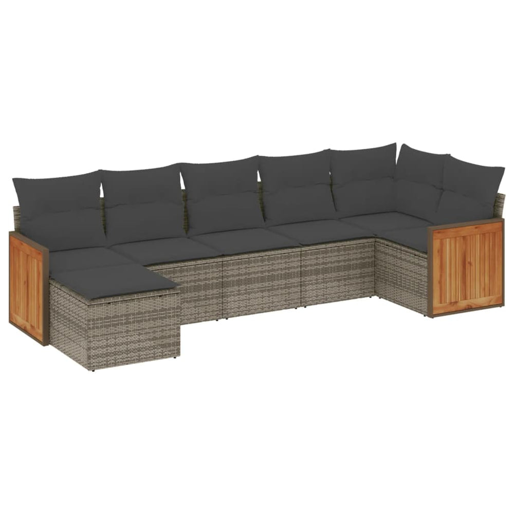Set Canapele De Grădină, 7 Piese, Cu Perne, , Poliratan