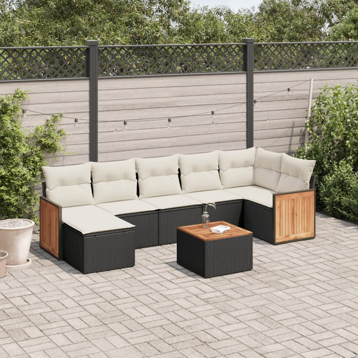 Set Canapele De Grădină, 7 Piese, Cu Perne, , Poliratan