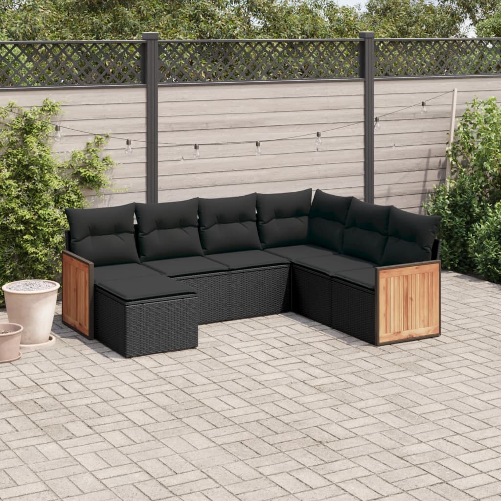 Set Canapele De Grădină Cu Perne, 8 Piese, , Poliratan