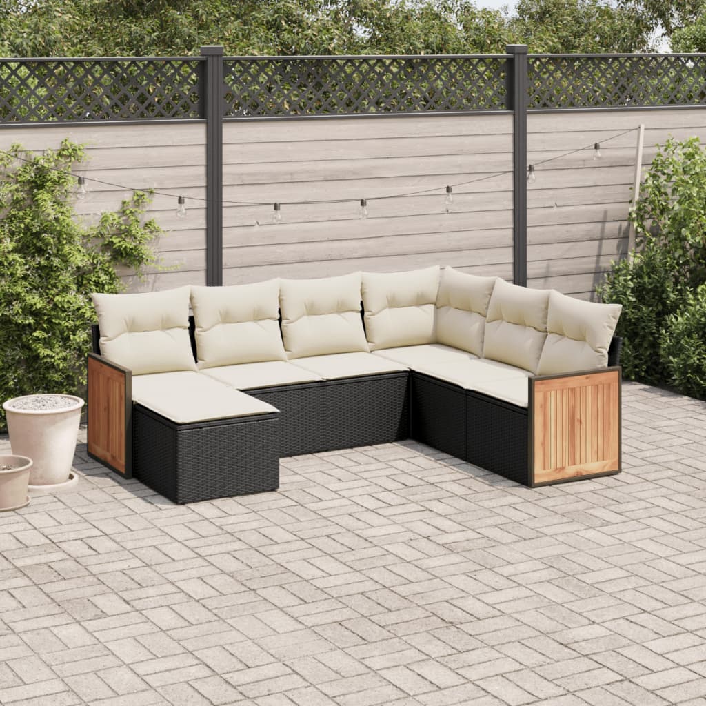 Set Canapele De Grădină Cu Perne, 8 Piese, , Poliratan