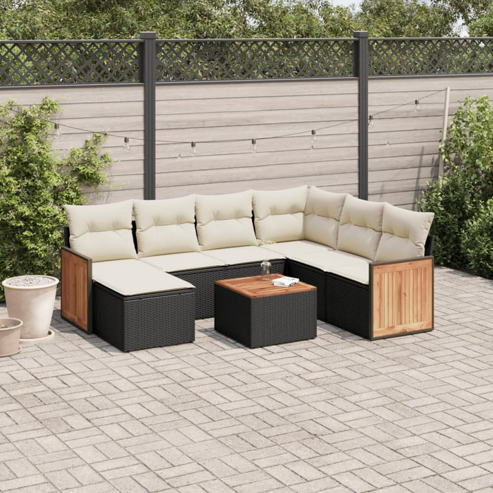 Set Canapele De Grădină Cu Perne, 8 Piese, , Poliratan