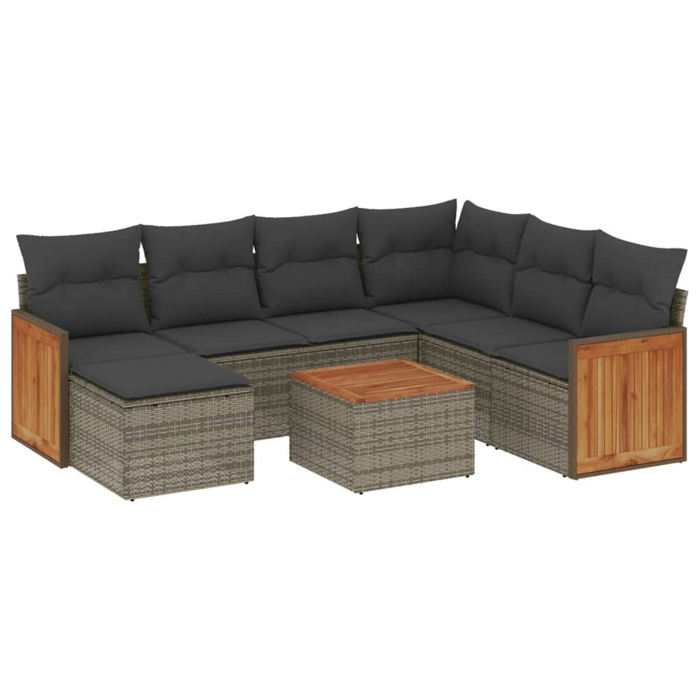 Set Canapele De Grădină Cu Perne, 8 Piese, , Poliratan