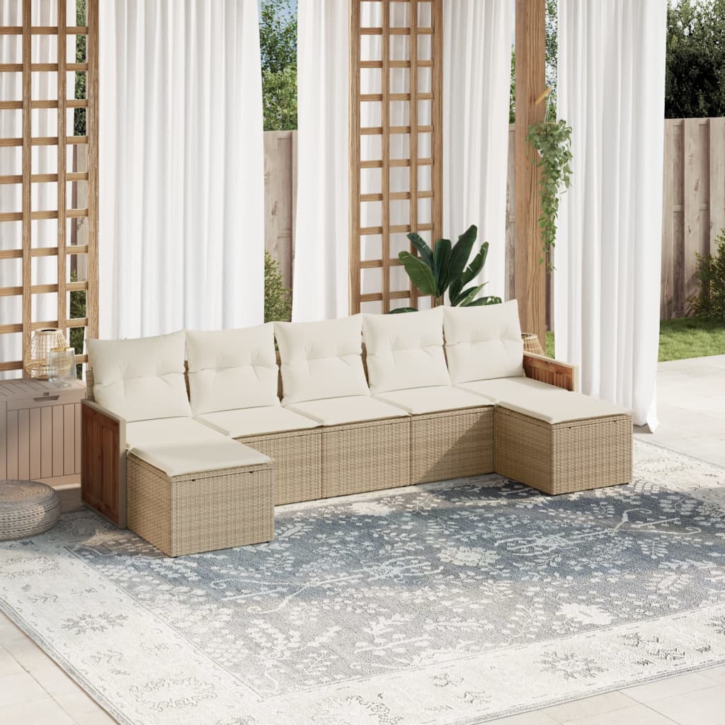 Set Mobilier De Grădină Cu Perne, 8 Piese, , Poliratan