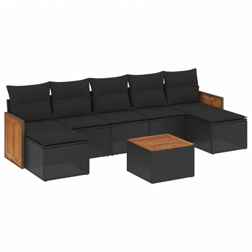 Set Mobilier De Grădină Cu Perne, 8 Piese, , Poliratan
