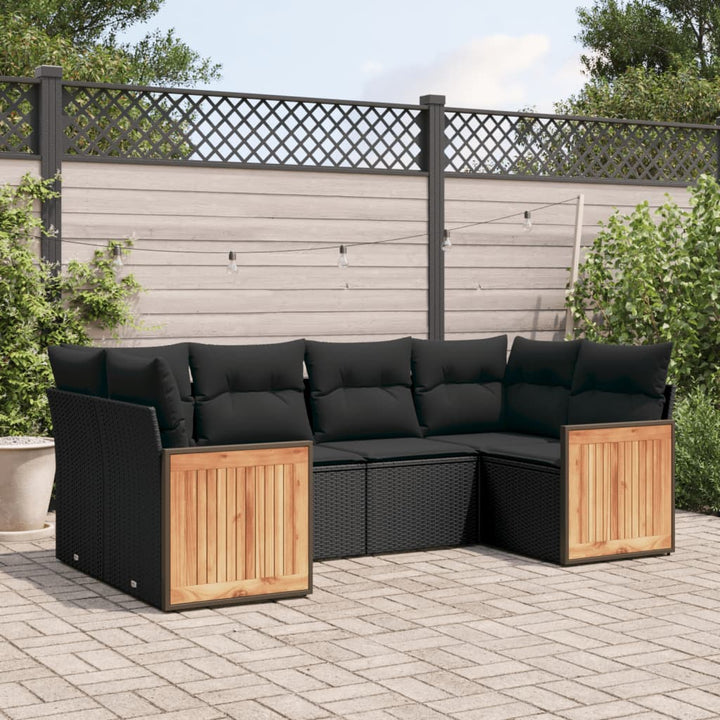 Set Mobilier Grădină Cu Perne, 6 Piese, , Poliratan