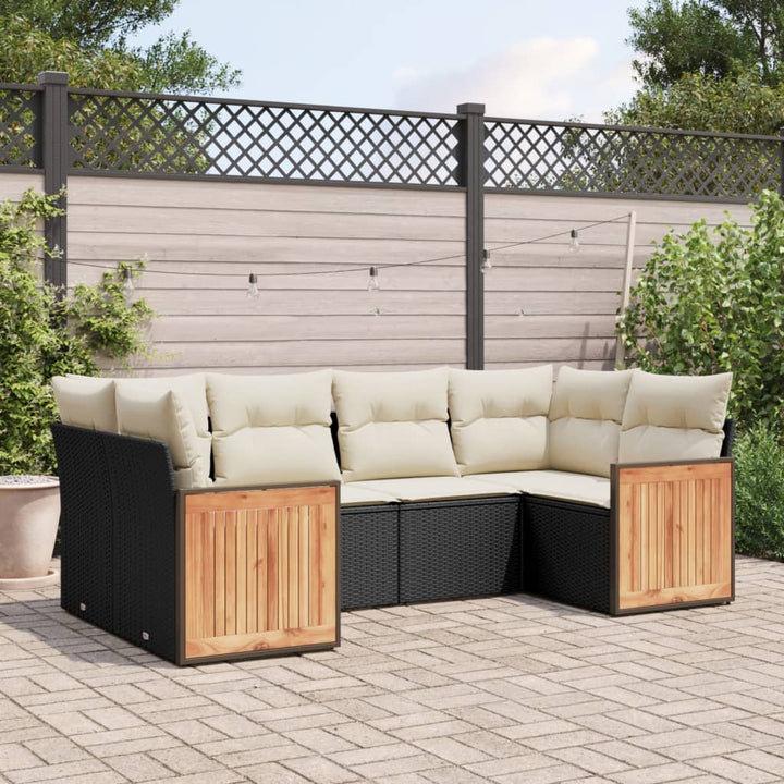 Set Mobilier Grădină Cu Perne, 6 Piese, , Poliratan