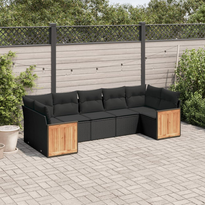 Set Canapele De Grădină, 7 Piese, Cu Perne, , Poliratan