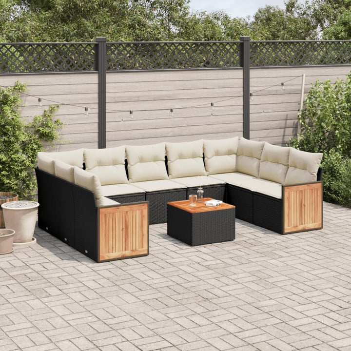 Set Canapele De Grădină, 9 Piese, Cu Perne, , Poliratan