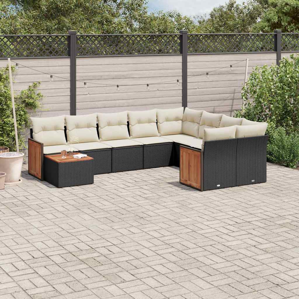 Set Mobilier De Grădină Cu Perne, 10 Piese, , Poliratan