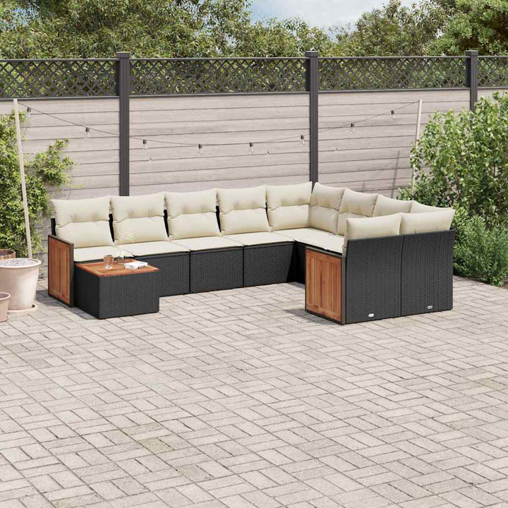 Set Mobilier De Grădină Cu Perne, 10 Piese, , Poliratan