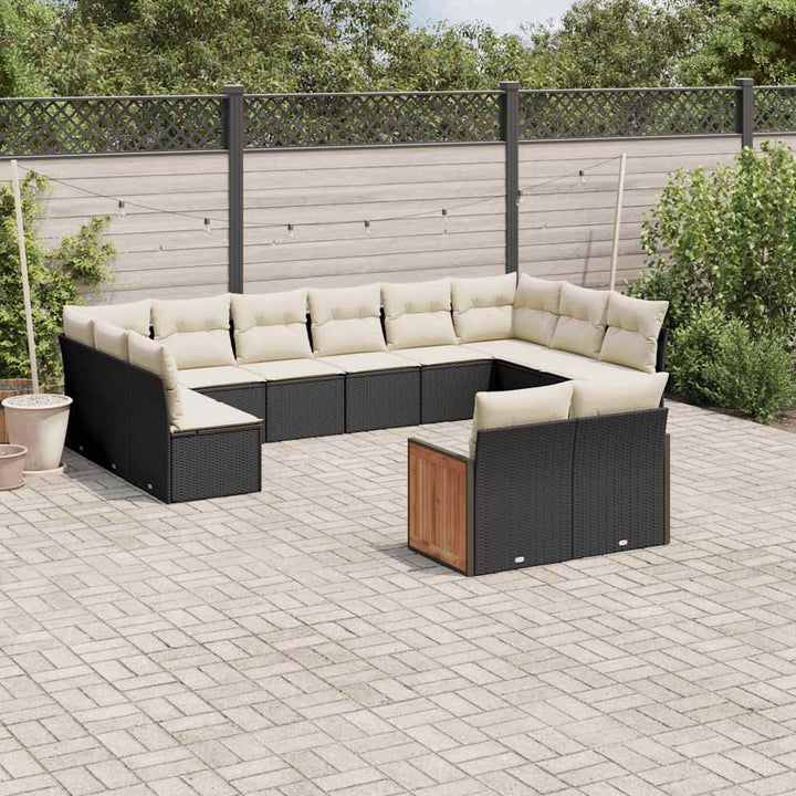 Set Canapea De Grădină Cu Perne, 12 Piese, , Poliratan