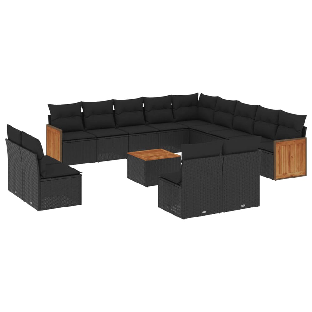Set Mobilier De Grădină Cu Perne, 14 Piese, , Poliratan