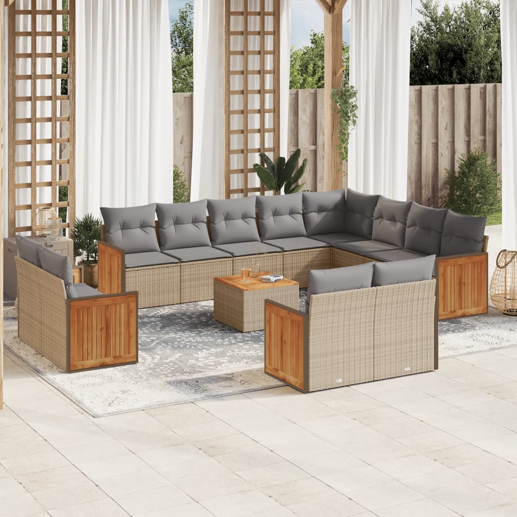 Set Canapele De Grădină, 12 Piese, Cu Perne, Negru, Poliratan