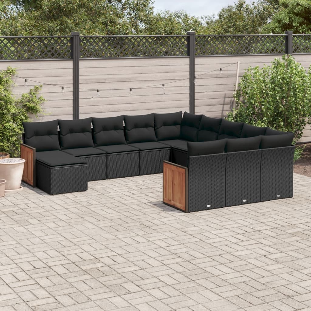 Set Mobilier De Grădină Cu Perne, 13 Piese, , Poliratan