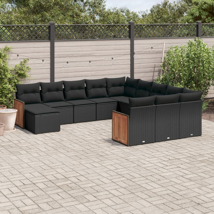 Set Mobilier De Grădină Cu Perne, 13 Piese, , Poliratan