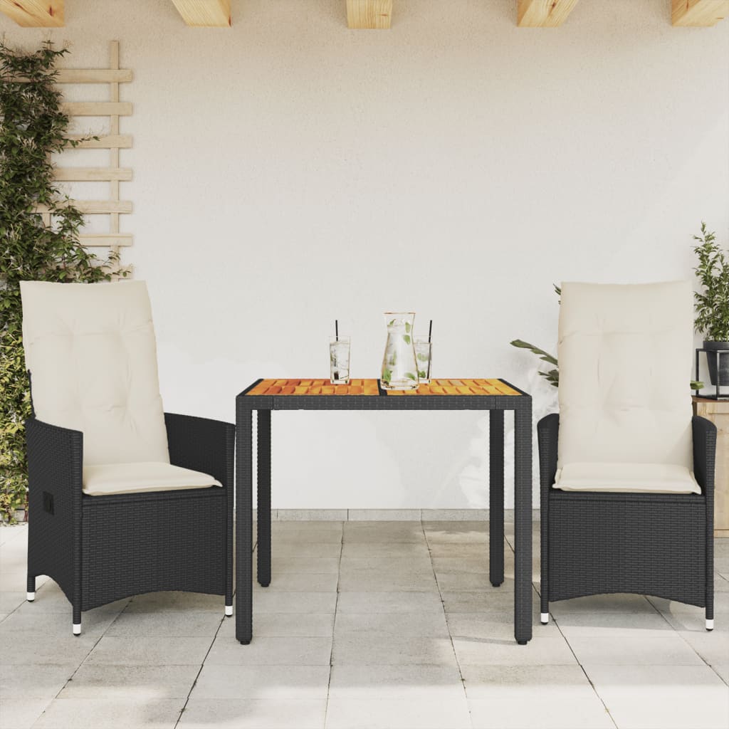 Set Mobilier De Grădină Cu Perne, 5 Piese, Negru, Poliratan