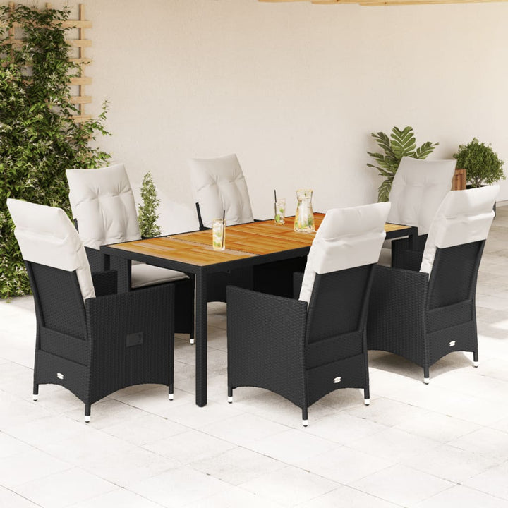 Set Mobilier De Grădină Cu Perne, 5 Piese, Negru, Poliratan