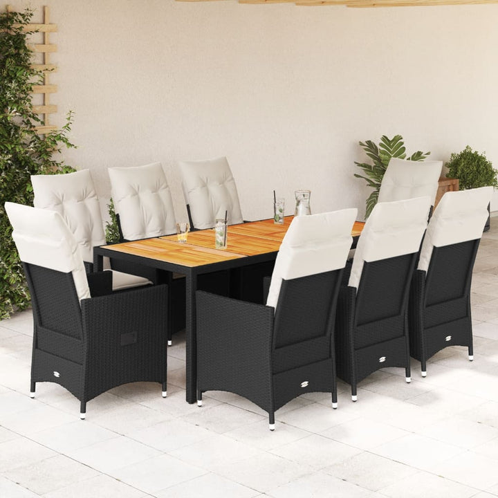 Set Mobilier De Grădină Cu Perne, 5 Piese, Negru, Poliratan