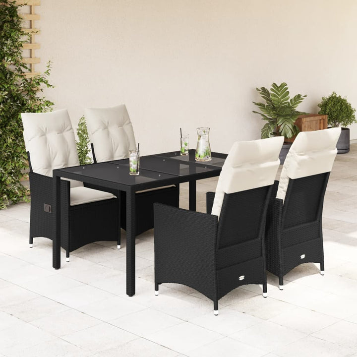 Set Mobilier De Grădină Cu Perne, 7 Piese, Negru, Poliratan