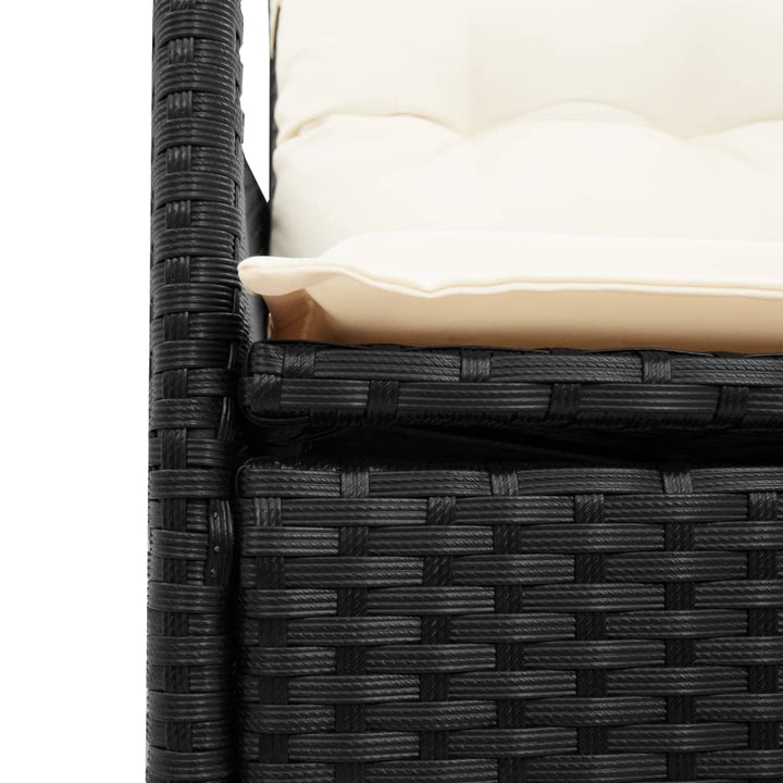 Set Mobilier De Grădină Cu Perne, 7 Piese, Negru, Poliratan
