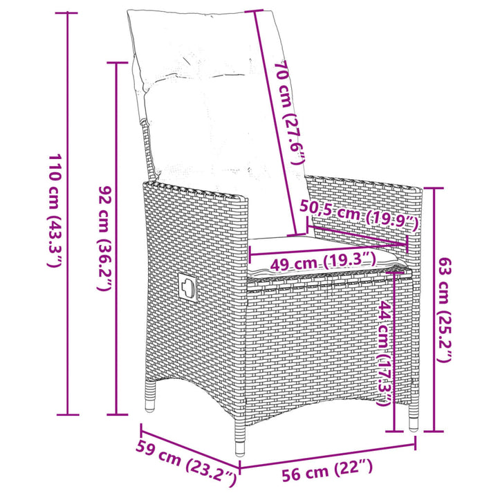 Set Mobilier De Grădină Cu Perne, 7 Piese, Negru, Poliratan